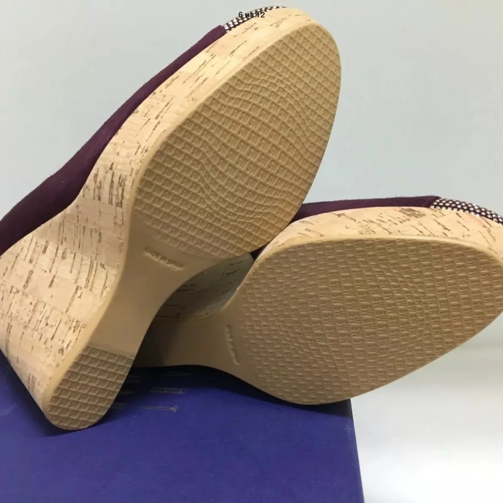 Stuart Weitzman Corkswoon Suede Wedge Size 6.5